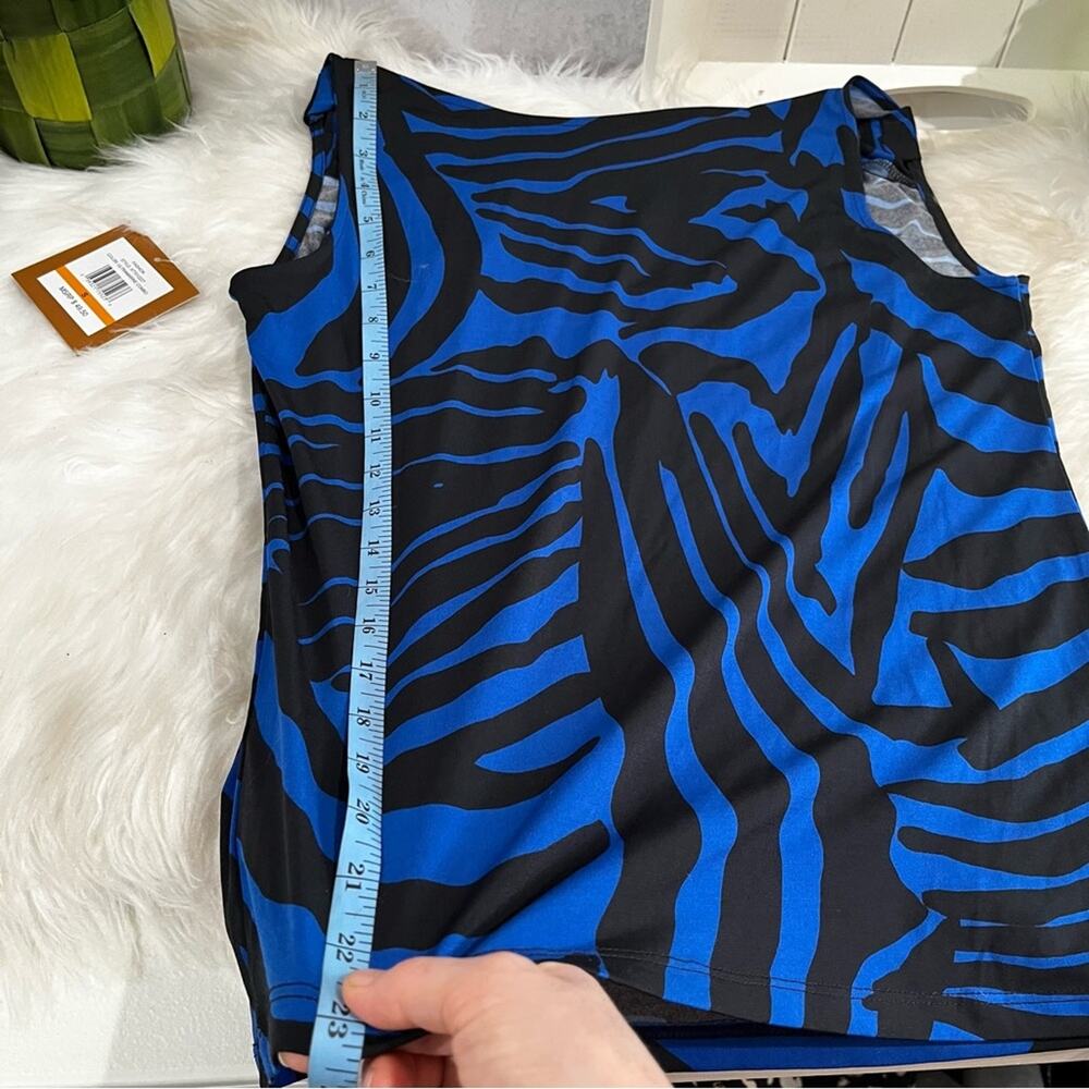 NEW Ellen Tracy Striped Cowl Neck Zebra Two Tone Casual Sleeveless Top S NWT - Picture 13 of 13